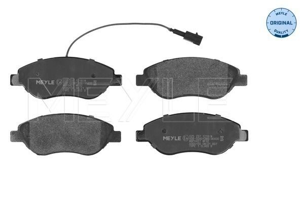 MEYLE 025 237 1218/W Brake pad set ORIGINAL Quality, Front Axle, incl. wear warning contact, with anti-squeak plate
