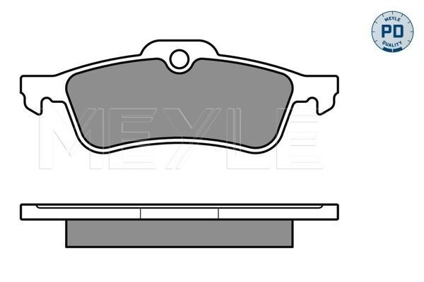 025 237 1616/PD MEYLE Brake pad set MINI MEYLE-PD Quality, Rear Axle, prepared for wear indicator, with anti-squeak plate
