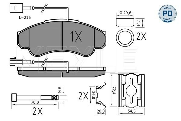 MEYLE Brake pad kit 025 239 1919/PD