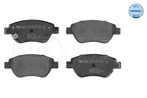 23982 MEYLE ORIGINAL Quality, Front Axle, with acoustic wear warning, with anti-squeak plate Height: 53,1mm, Width: 122,7mm, Thickness: 17,7mm Brake pads 025 239 8217/W buy