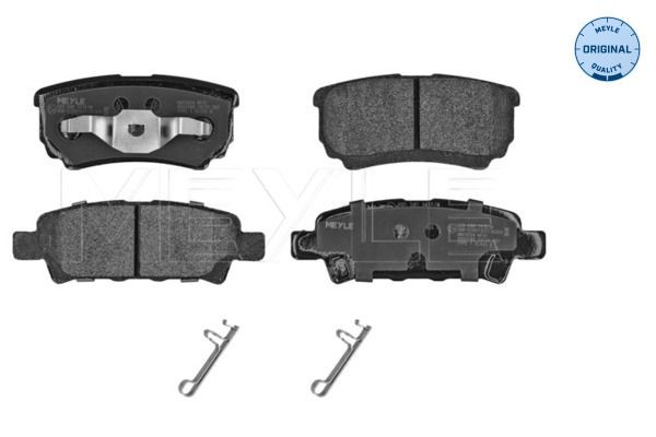 025 240 1416/W MEYLE Brake pad set JEEP ORIGINAL Quality, Rear Axle, with acoustic wear warning, with anti-squeak plate