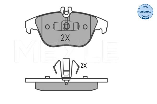 25282 MEYLE ORIGINAL Quality, Rear Axle, prepared for wear indicator, with anti-squeak plate Height 1: 54,3mm, Height 2: 52,2mm, Width: 122,7mm, Thickness: 17,9mm Brake pads 025 242 5418 buy