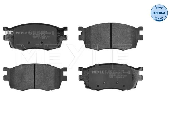 MEYLE 025 243 1717/W Brake pad set ORIGINAL Quality, Front Axle, with acoustic wear warning, with anti-squeak plate