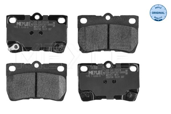 24323 MEYLE ORIGINAL Quality, Rear Axle, with acoustic wear warning, with anti-squeak plate Height: 58,2mm, Width: 88mm, Thickness: 15,5mm Brake pads 025 243 2315/W buy