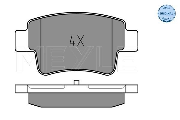 MEYLE 025 243 4917 Brake pad set ORIGINAL Quality, Rear Axle, not prepared for wear indicator, with anti-squeak plate