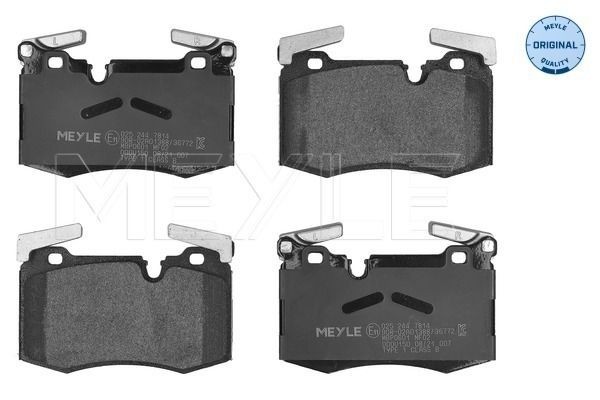 24478 MEYLE ORIGINAL Quality, Front Axle, prepared for wear indicator, with anti-squeak plate Height: 75,5mm, Width: 120,7mm, Thickness: 14,8mm Brake pads 025 244 7814 buy