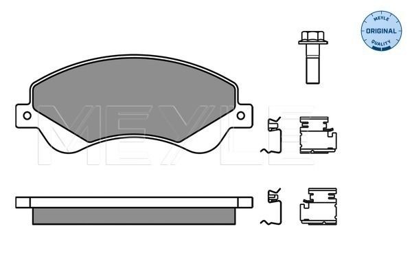 24485 MEYLE ORIGINAL Quality, Front Axle, incl. wear warning contact, with anti-squeak plate Height: 65,5mm, Width: 164,8mm, Thickness: 17,9mm Brake pads 025 244 8518/W buy