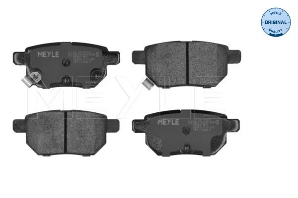 24611 MEYLE ORIGINAL Quality, Rear Axle, with acoustic wear warning, with anti-squeak plate Height: 42,4mm, Width: 98,5mm, Thickness: 15mm Brake pads 025 246 1015/W buy