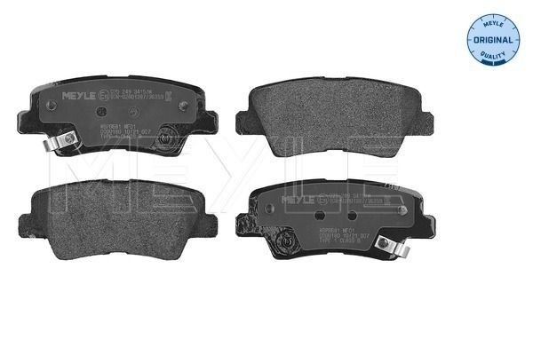 MEYLE 025 249 3415/W Brake pad set ORIGINAL Quality, Rear Axle, with acoustic wear warning, with anti-squeak plate