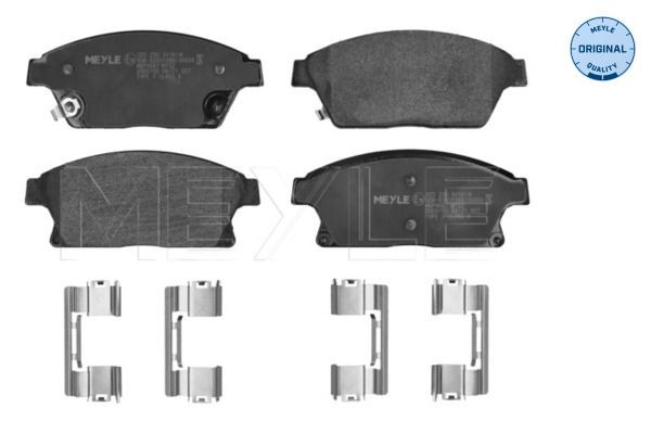 25036 MEYLE ORIGINAL Quality, Front Axle, with acoustic wear warning, with anti-squeak plate Height: 61,2mm, Width: 148,1mm, Thickness: 18,2mm Brake pads 025 250 3418/W buy