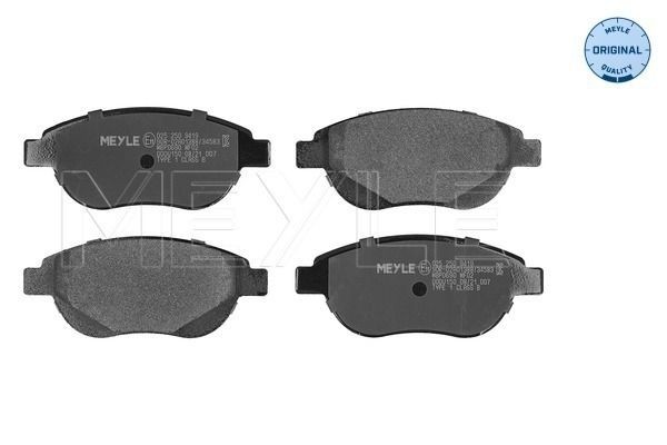 MEYLE 025 250 9419 Brake pad set ORIGINAL Quality, Front Axle, not prepared for wear indicator, with anti-squeak plate