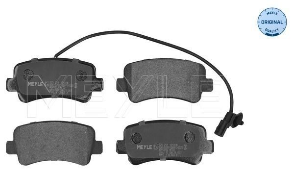 025 251 1218/W MEYLE Brake pad set OPEL ORIGINAL Quality, Rear Axle, incl. wear warning contact, with anti-squeak plate