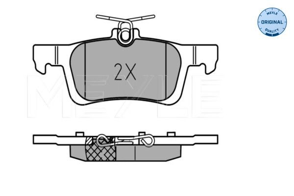 MEYLE 025 258 4116 Brake pad set ORIGINAL Quality, Rear Axle, not prepared for wear indicator, with anti-squeak plate