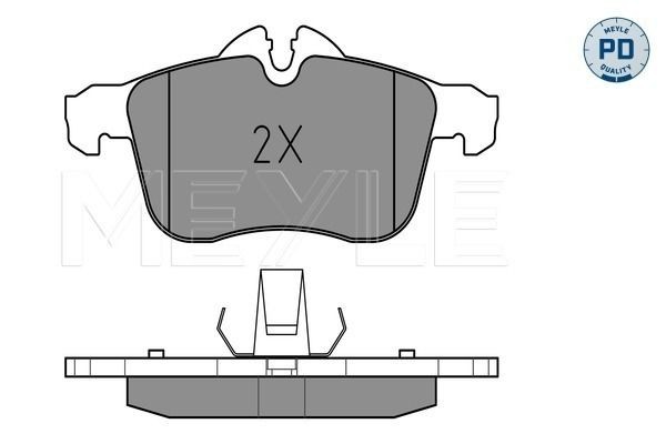 MEYLE 025 283 3219/PD Brake pad set MEYLE-PD Quality, Front Axle, with acoustic wear warning, with anti-squeak plate