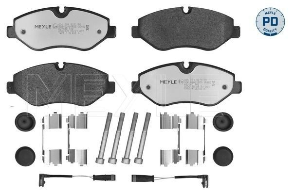 MEYLE 025 291 9220/PD Brake pad set MEYLE-PD Quality, Front Axle, incl. wear warning contact, with anti-squeak plate, with accessories