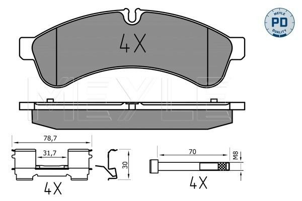 MEYLE Brake pad kit 025 292 3122/PD for IVECO Daily