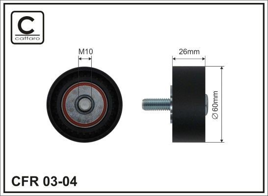 CAFFARO Ø: 60mm Deflection / Guide Pulley, v-ribbed belt 03-04 buy