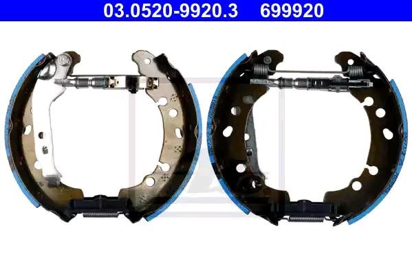 03.0520-9920.3 ATE Brake set, drum brakes TOYOTA with wheel brake cylinder, with accessories