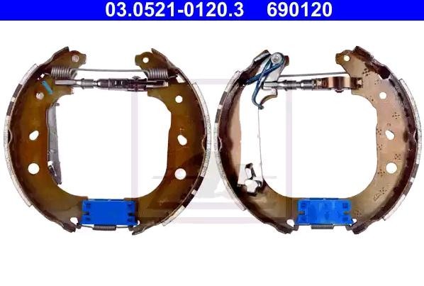 Original ATE 690120 Brake set, drum brakes 03.0521-0120.3 for PEUGEOT J5
