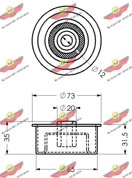 AUTOKIT Timing belt deflection pulley 03.085