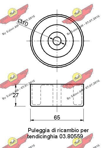 AUTOKIT Deflection / Guide Pulley, v-ribbed belt 03.633