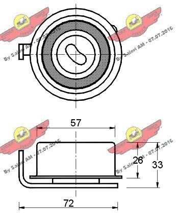 AUTOKIT Timing belt tensioner pulley 03.80162