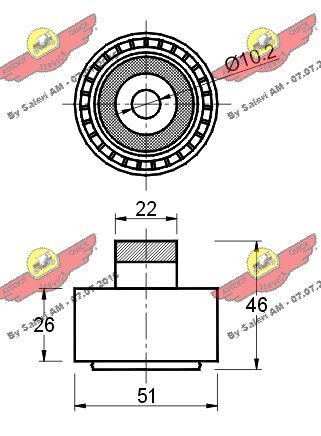AUTOKIT Deflection / Guide Pulley, v-ribbed belt 03.80514