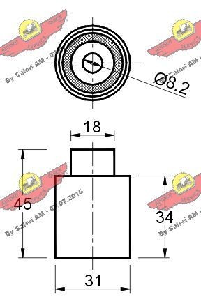 AUTOKIT Timing belt deflection pulley 03.80670 for SUBARU LEGACY, IMPREZA, FORESTER