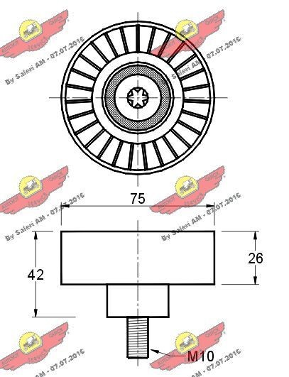 AUTOKIT Deflection / Guide Pulley, v-ribbed belt 03.80744 for BMW 7 Series, 5 Series, X3