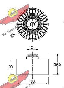 AUTOKIT Timing belt deflection pulley 03.80850