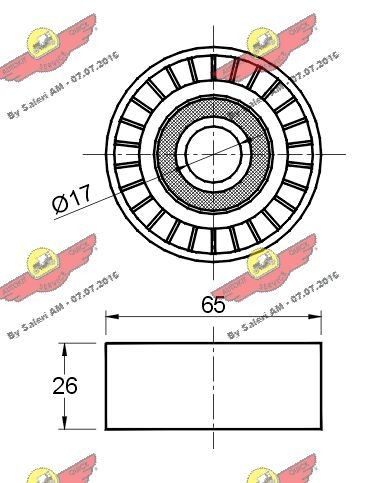 AUTOKIT Deflection / Guide Pulley, v-ribbed belt 03.80922