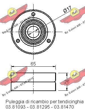 AUTOKIT Deflection / Guide Pulley, v-ribbed belt 03.81094