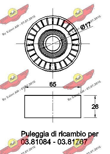 AUTOKIT Deflection / Guide Pulley, v-ribbed belt 03.81098