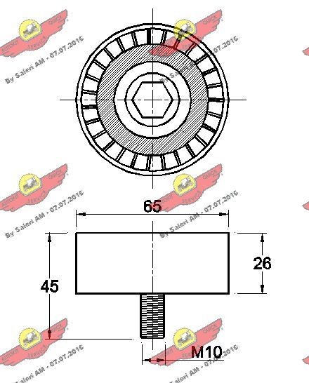 AUTOKIT Deflection / Guide Pulley, v-ribbed belt 03.81770