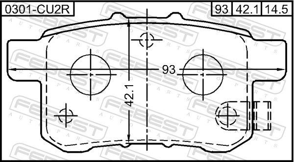 FEBEST Brake pad kit 0301-CU2R for HONDA ACCORD