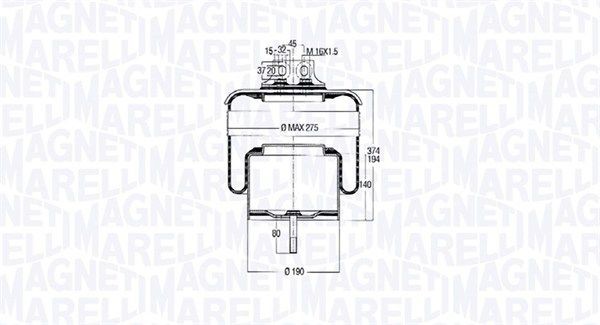 MAGNETI MARELLI 030607020176 Federbalg, Luftfederung für IVECO EuroCargo IV LKW in Original Qualität