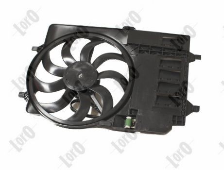 ABAKUS 032-014-0001 Fan, radiator for vehicles with air conditioning, 144W, with radiator fan shroud