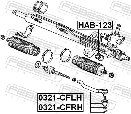 FEBEST Outer tie rod 0321-CFLH for HONDA ACCORD, SHUTTLE, ODYSSEY