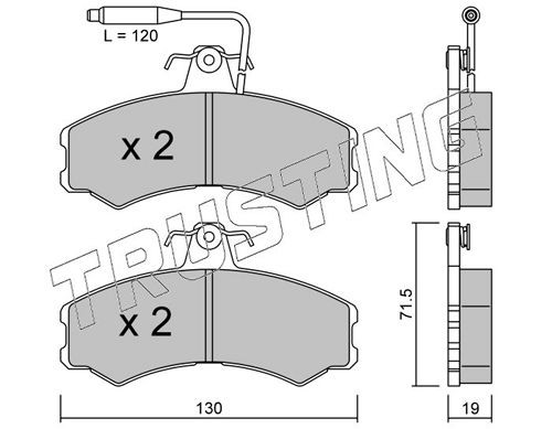 20741 TRUSTING incl. wear warning contact Thickness 1: 19,0mm Brake pads 033.0 buy