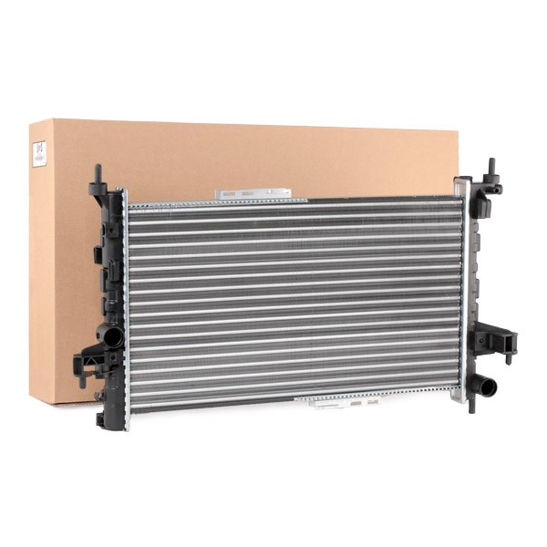 ABAKUS 037-017-0028 Engine radiator Aluminium, for vehicles with air conditioning, 600 x 341 x 23 mm, Manual Transmission