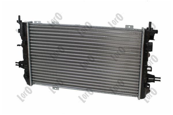 ABAKUS 037-017-0032 Engine radiator Aluminium, for vehicles with air conditioning, 600 x 378 x 23 mm, Automatic Transmission