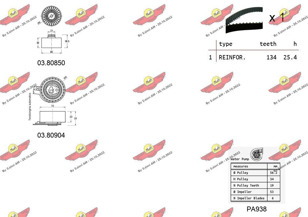 AUTOKIT Timing belt pulley set 04.5268PA