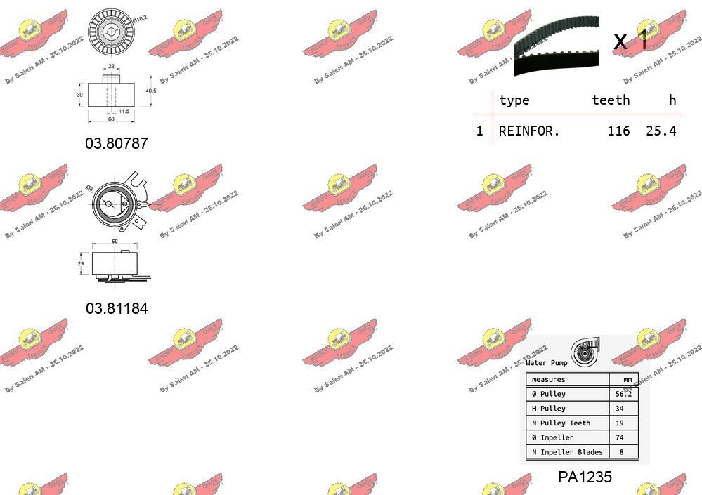 AUTOKIT Timing belt pulley set 04.5276PA2