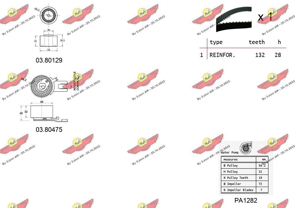 AUTOKIT Timing belt pulley set 04.5305PA