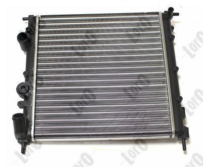 ABAKUS 042-017-0008 Engine radiator Aluminium, for vehicles without air conditioning, 350 x 378 x 23 mm, D7F726