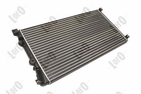 ABAKUS 042-017-0025 Engine radiator Aluminium, for vehicles without air conditioning, 730 x 415 x 23 mm, Manual Transmission