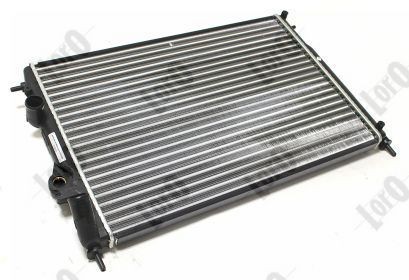 ABAKUS 042-017-0036 Engine radiator Aluminium, for vehicles with air conditioning, 585 x 415 x 34 mm, Manual Transmission