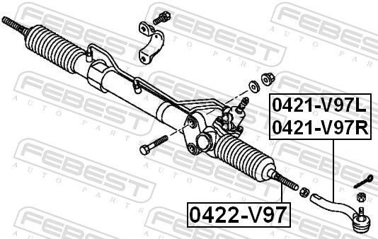 FEBEST Outer tie rod 0421-V97R for Mitsubishi Pajero IV