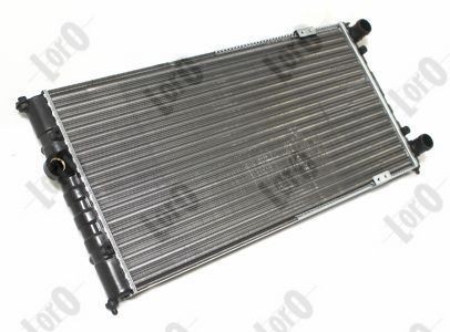 ABAKUS 046-017-0001 Engine radiator Aluminium, for vehicles without air conditioning, 630 x 322 x 32 mm, Manual Transmission