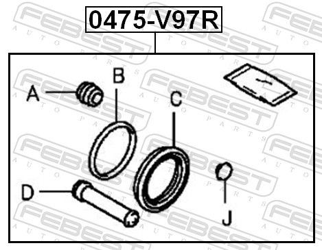 0475V97R Brake caliper service kit FEBEST 0475-V97R review and test